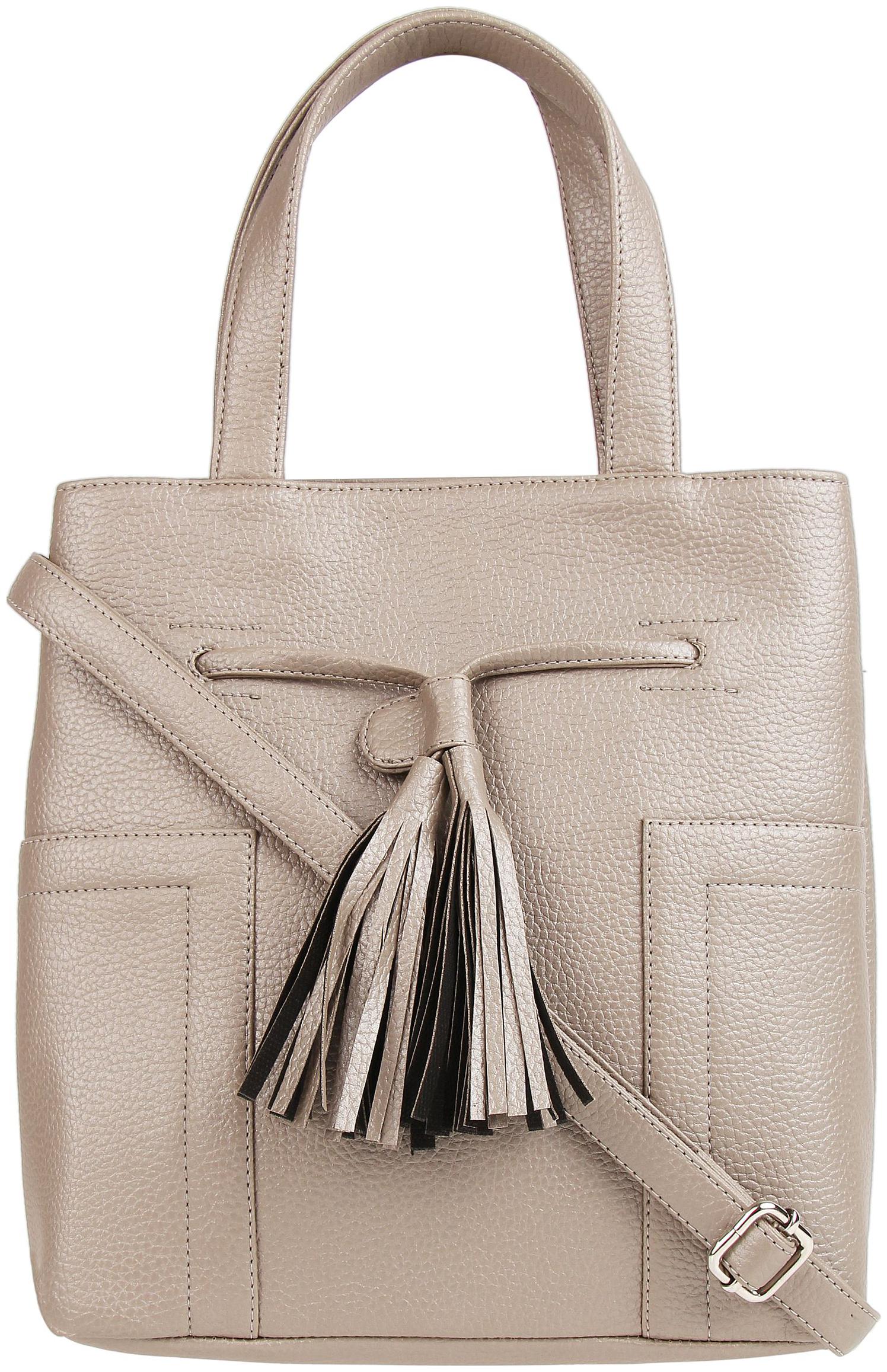 

Toteteca Bag Works Silver Faux Leather Handheld Bag