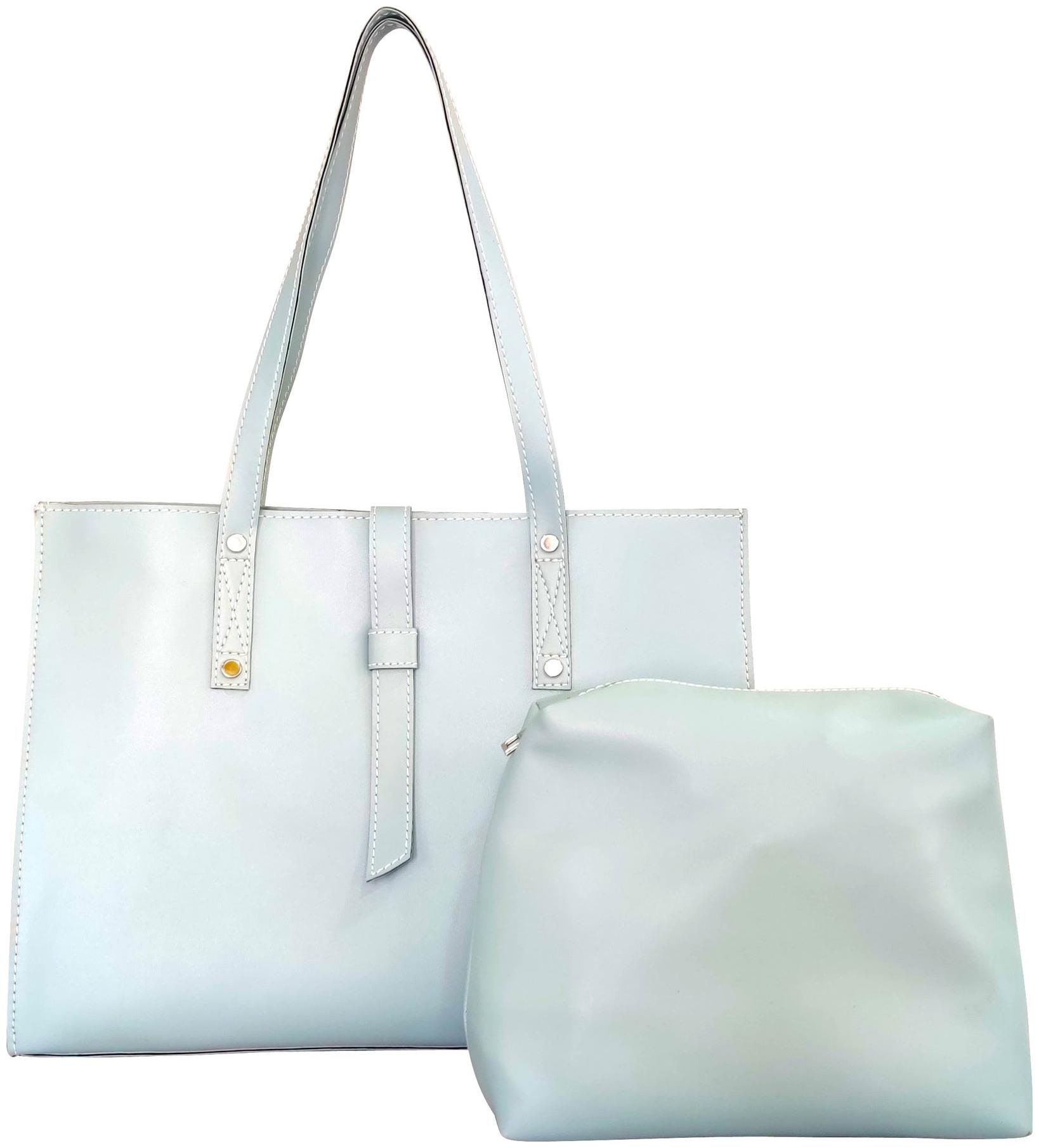 

Toteteca Bag Works Blue Faux Leather Handheld Bag