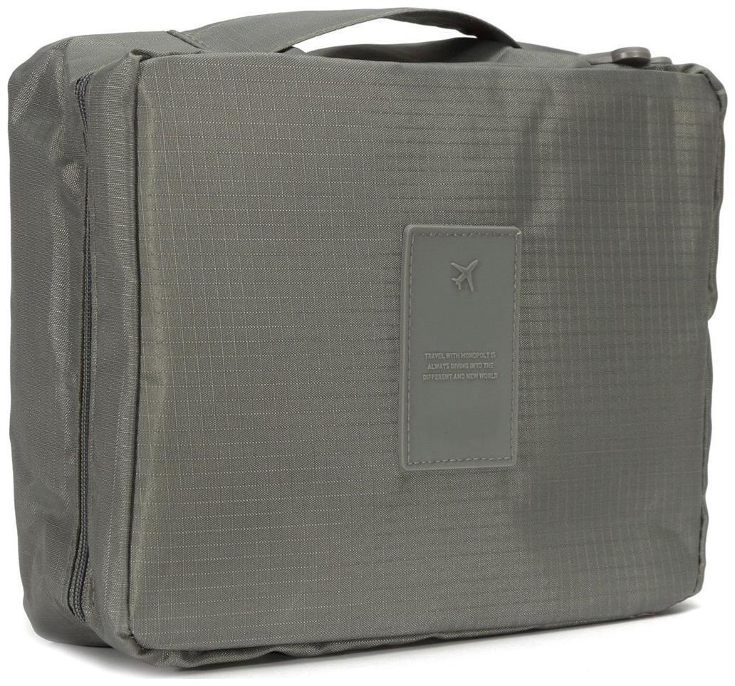 

Travel Cosmetic Makeup Toiletry Case Wash Organizer Storage Pouch Hanging Bag - GRAY