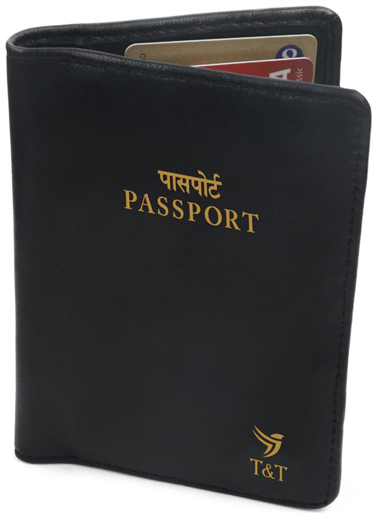 

Trends Trades Genuine Leather Black Unisex Business Passport Holder
