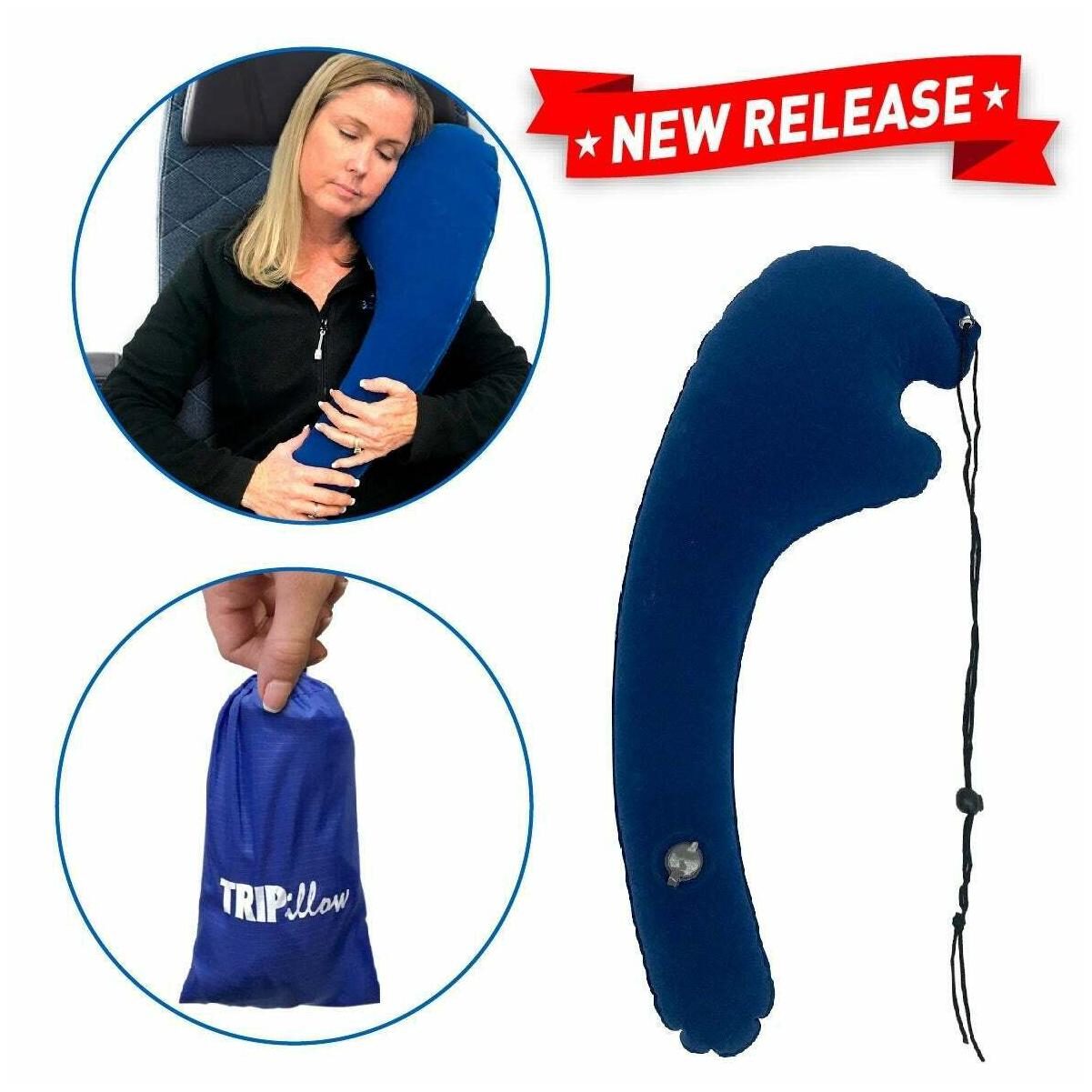 

Tripillow Travel Pillow - Inflatable Neck Support-Blue Blue