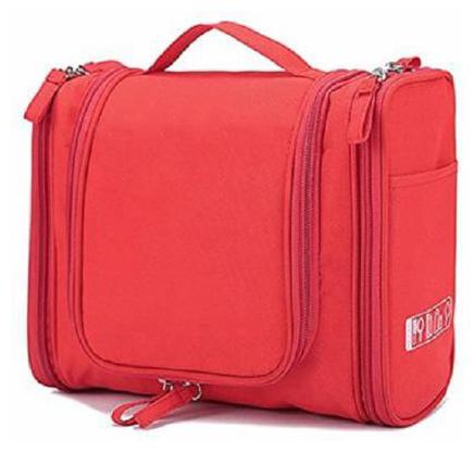 

UniqueCartz Hanging Cosmetic Toiletry Storage and Travel Bag and Organizer for Men and Women (Red)