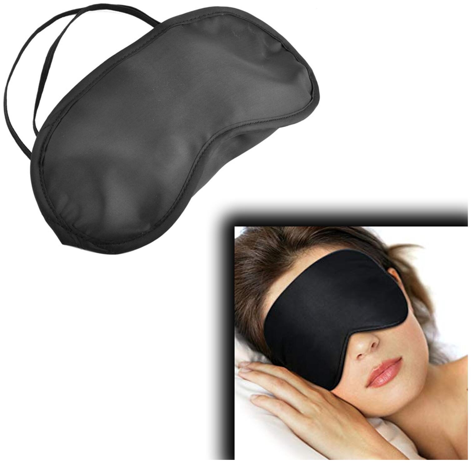 

Unisex Adjustable elastic strap Travel Sleep Rest Relax stress-free Sleeping Soft Aid Mask Eye Shade Cover Comfort Blindfold pack of 1