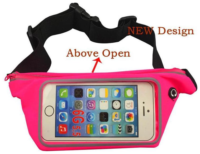 

Unisex Slim Waist Pouch Waist Bag For Gym Running Cycling Hiking Climbing or Travelling Purpose (PINK COLOR)