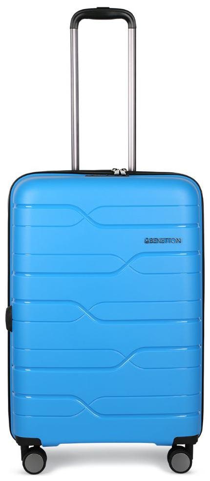 

United Colors Of Benetton Medium Size Hard Luggage Bag ( Blue 4 Wheels )
