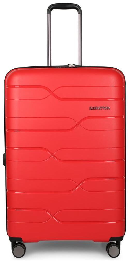 

United Colors Of Benetton Large Size Hard Luggage Bag ( Red 4 Wheels )