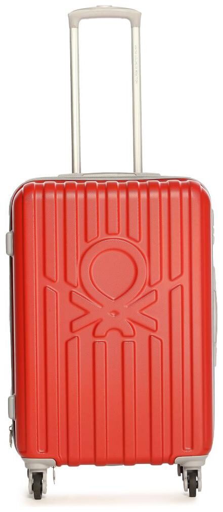 

United Colors Of Benetton Cabin Size Hard Luggage Bag ( Red 4 Wheels )