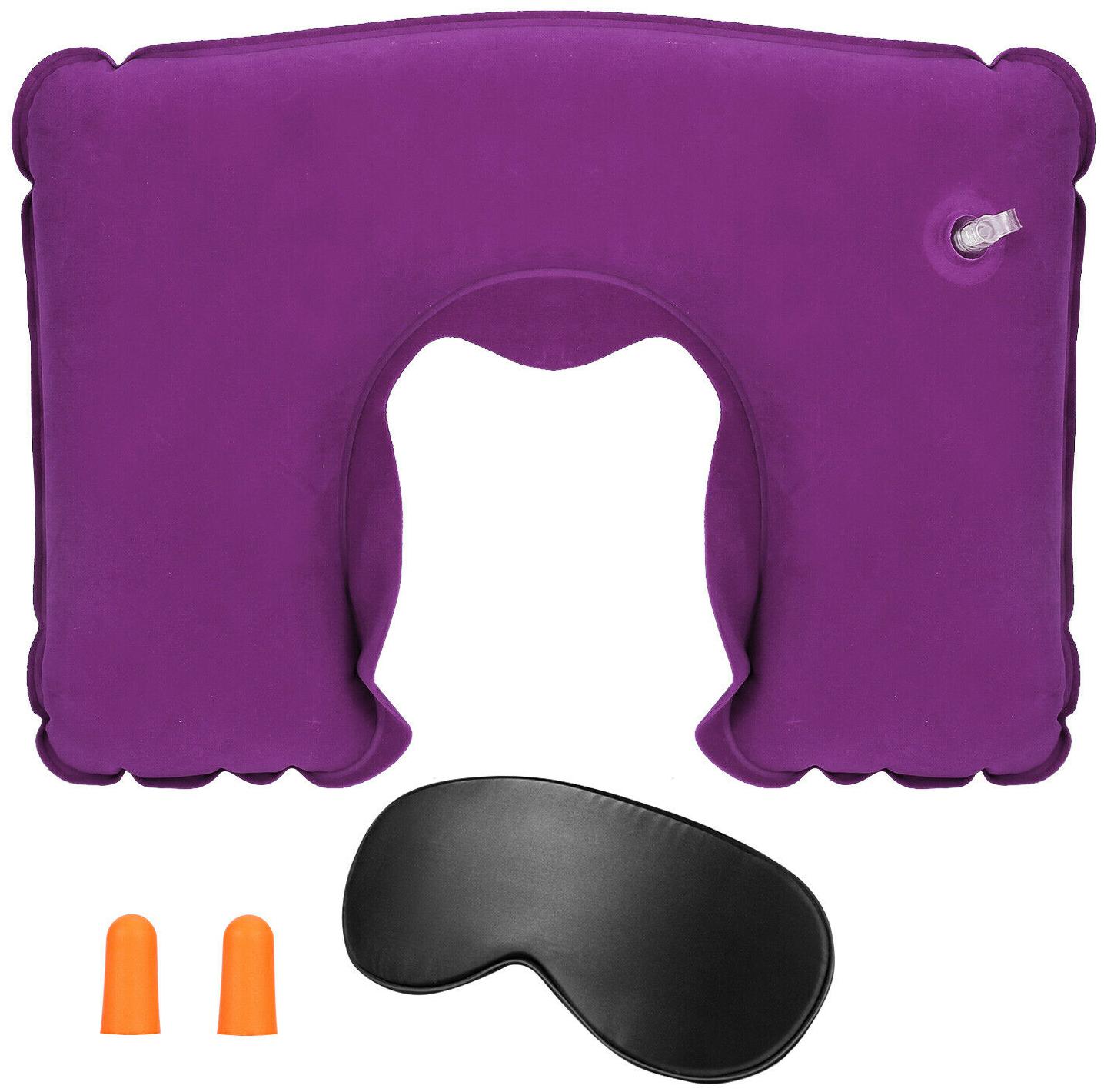 

US Air Inflatable Neck Pillow Cervical Support Head Rest Office Nap Car Cushion