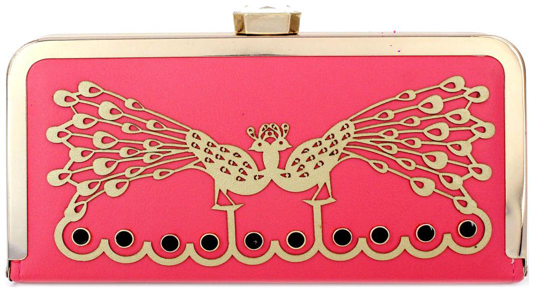 

Utkars Party Wear Hand Embroidered Clutch Bag Purse For Bridal Casual Party Wedding PINK