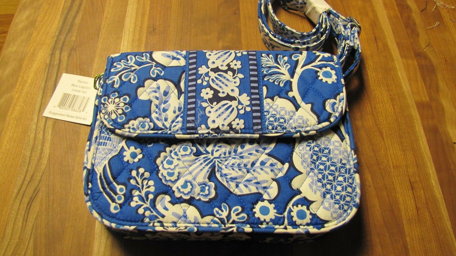 

Vera Bradley Rachel Shoulder Bag 100 Cotton Retired Pattern Blue Lagoon