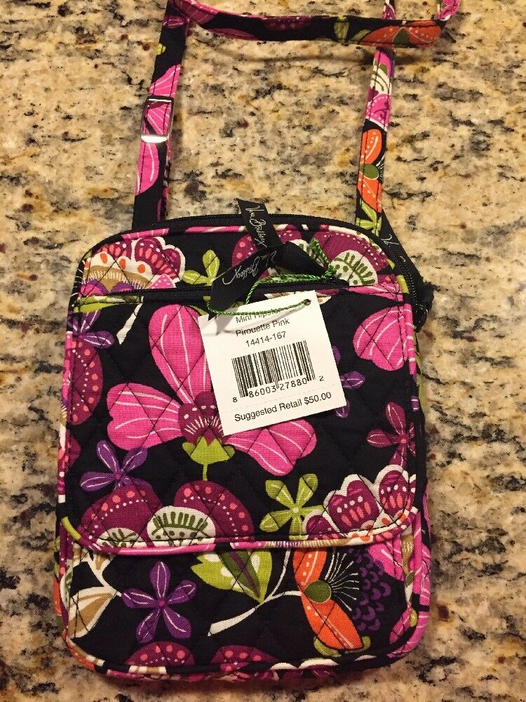 

VERA BRADLEY Mini Hipster Crossbody Purse - Pirouette Pink - Brand New With Tag