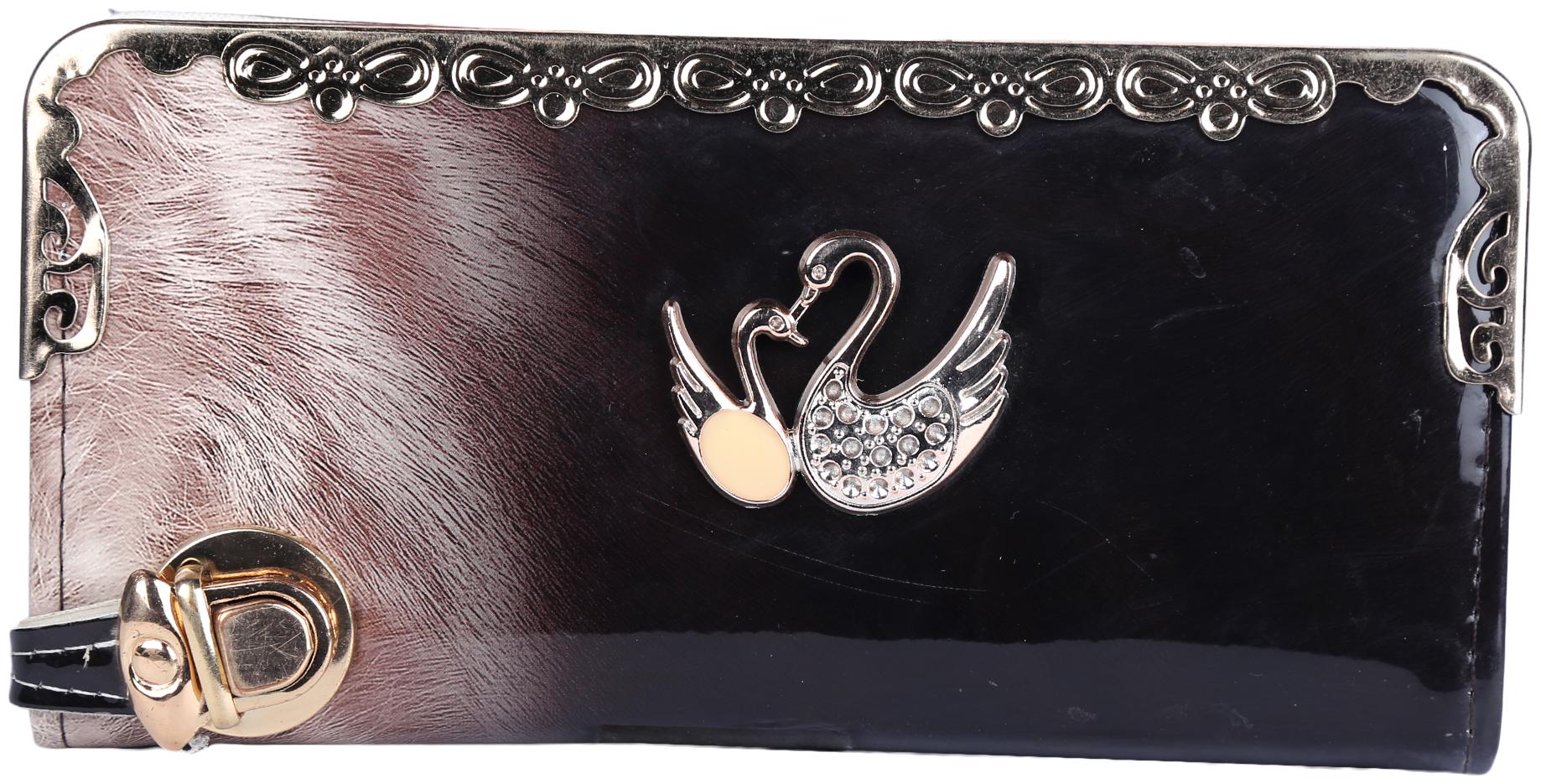 

VHPQ Beautiful Stylish Black With Peacock Badge Clutch