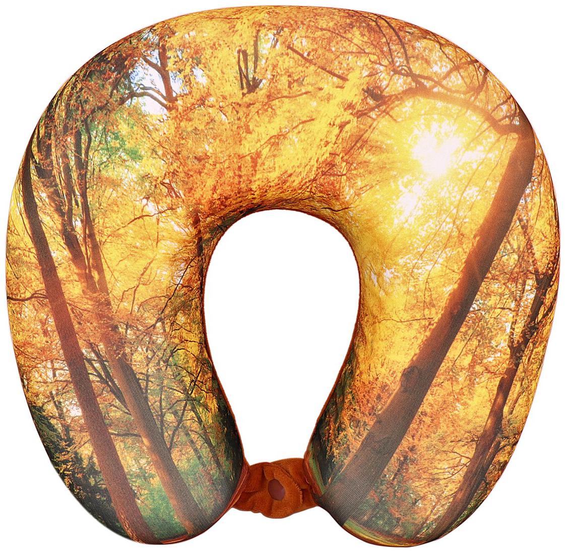 

VIAGGI Memory Foam Printed Travel Neck Pillow-Yellow Forest