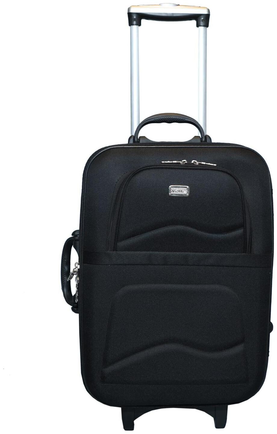 

Vidhi Cabin Size Soft Luggage Bag ( Black 3 Wheels )