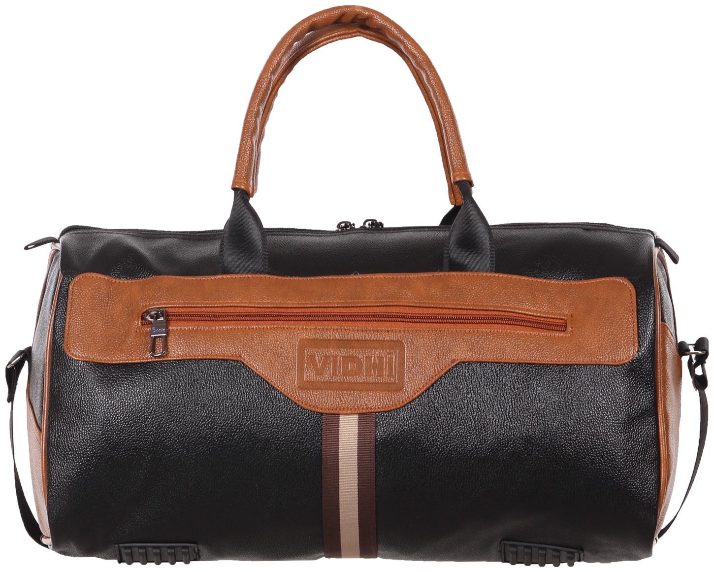 

Vidhi Leather Men Gym bag - Black