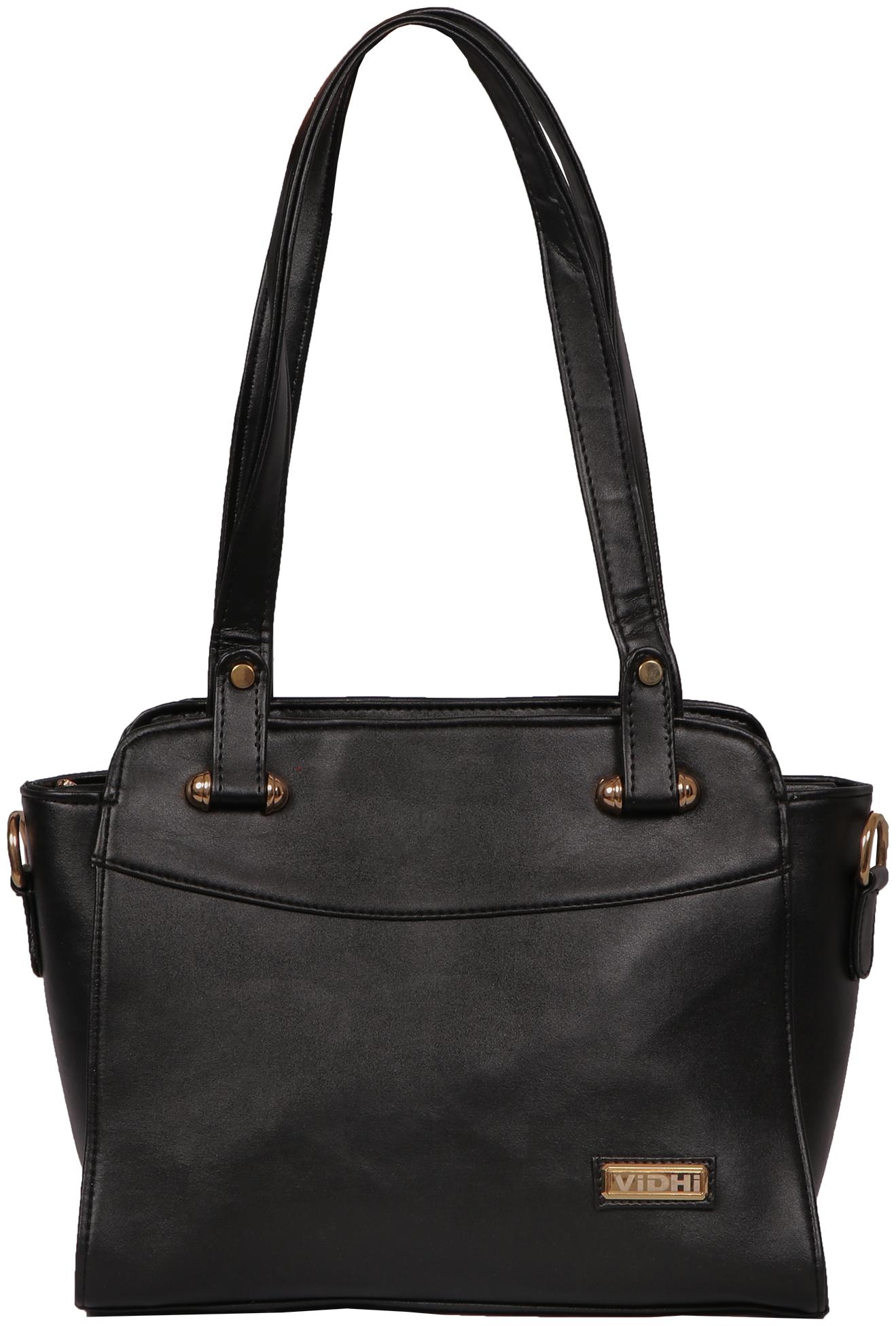 

Vidhi Black PU Polyester Shoulder Bag
