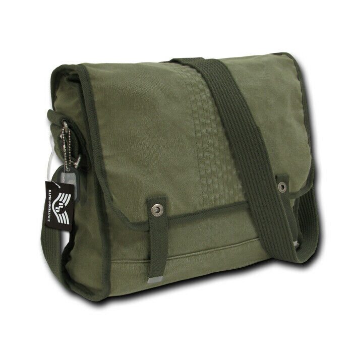 

Vintage Army Military Messenger Field Canvas Shoulder Laptop Bag Bags