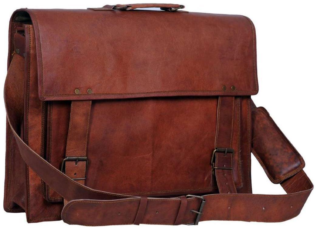 

Vintage Crafts Brown Leather Messenger bag
