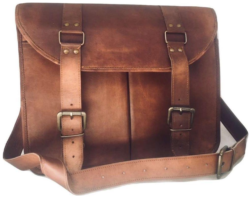 

Vintage Crafts Brown Leather Messenger bag