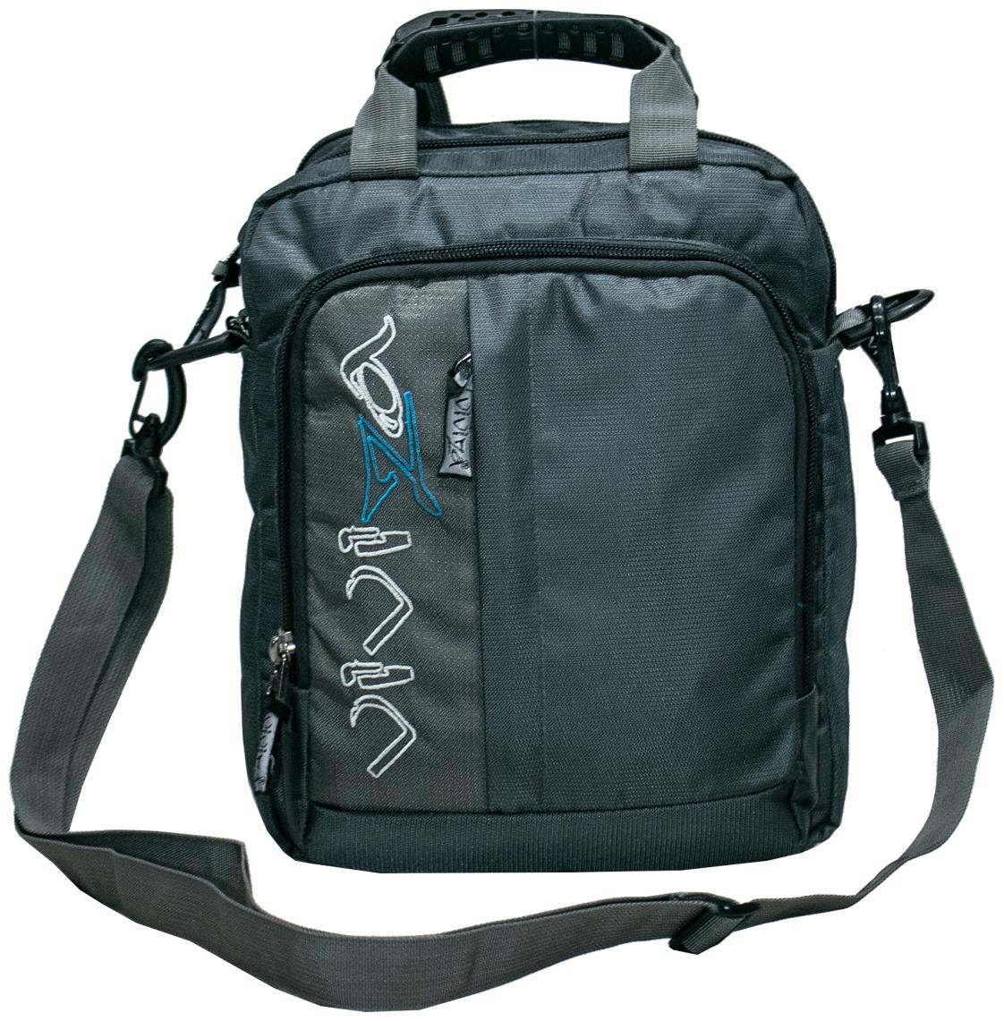 

Viviza Polyester Double Compartment Cross Body Pouch Bag for Unisex-Grey