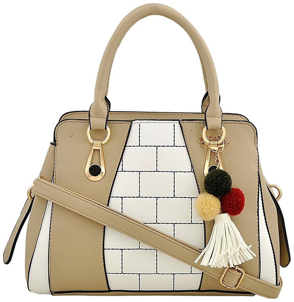 

Vogice Beige Faux Leather Handheld Bag