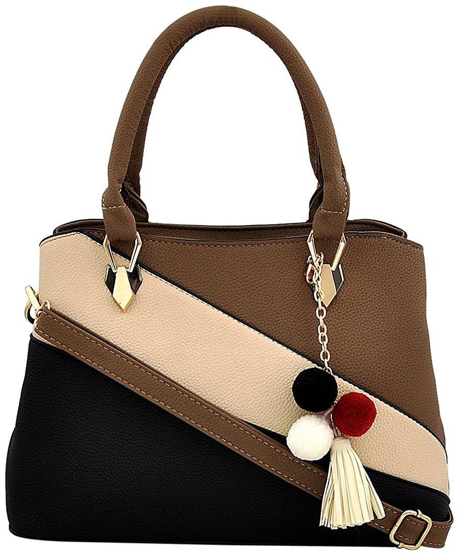 

Vogice Brown Faux Leather Handheld Bag