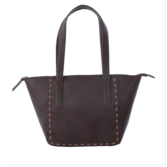 Walletsnbags Small Solid Handheld Bag Brown