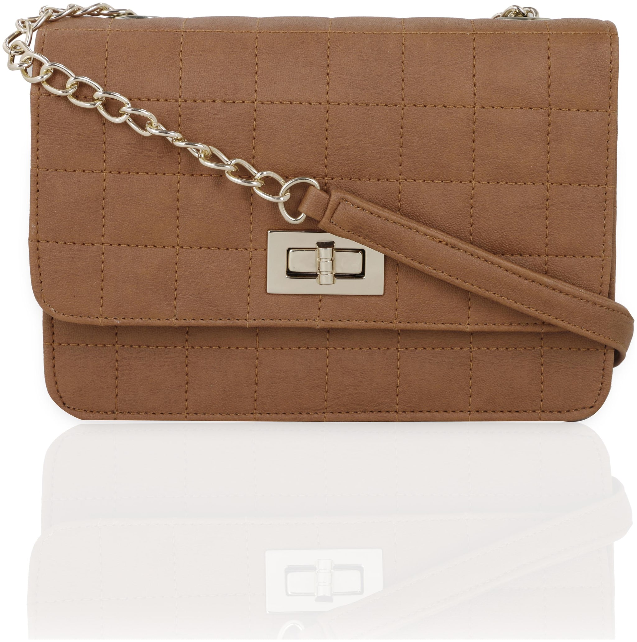 

Wenz Tan Faux Leather Textured Sling Bag
