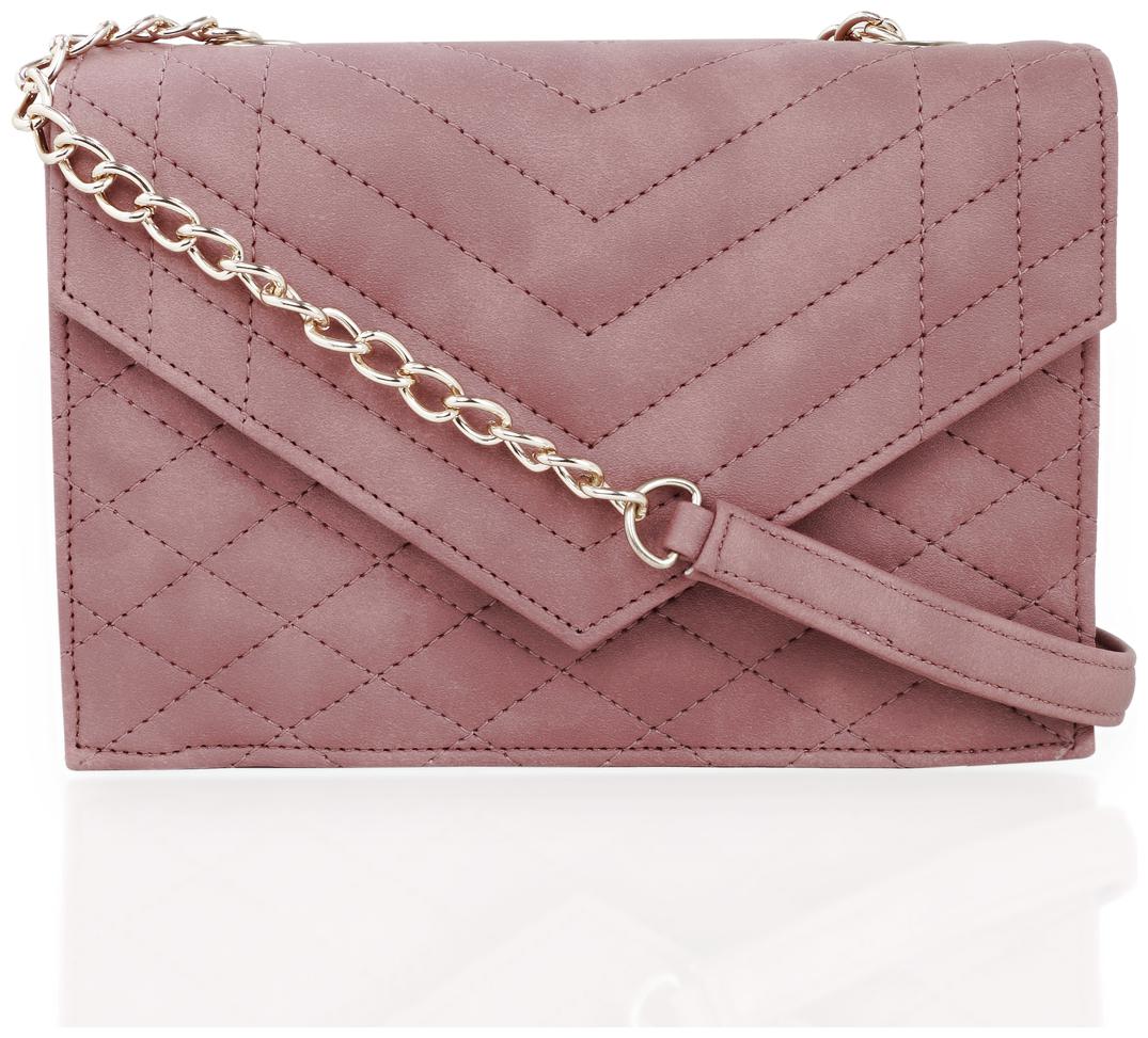 

Wenz Pink Faux Leather Textured Sling Bag