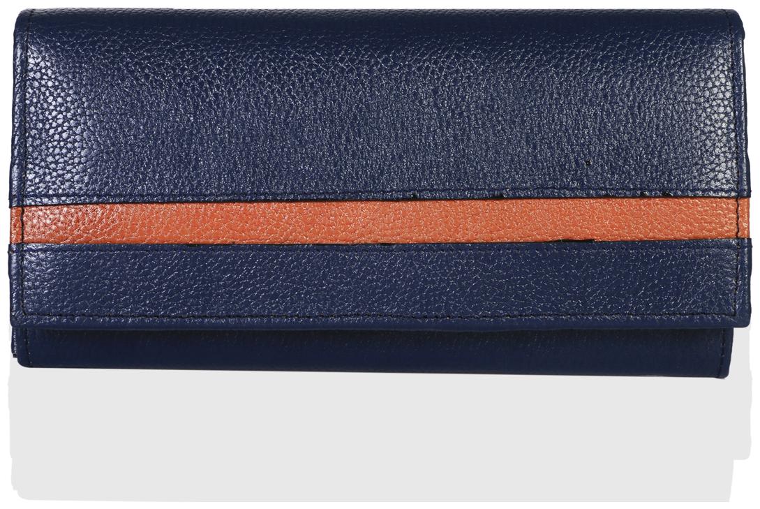 

Wenz Women Blue Leather Wallet