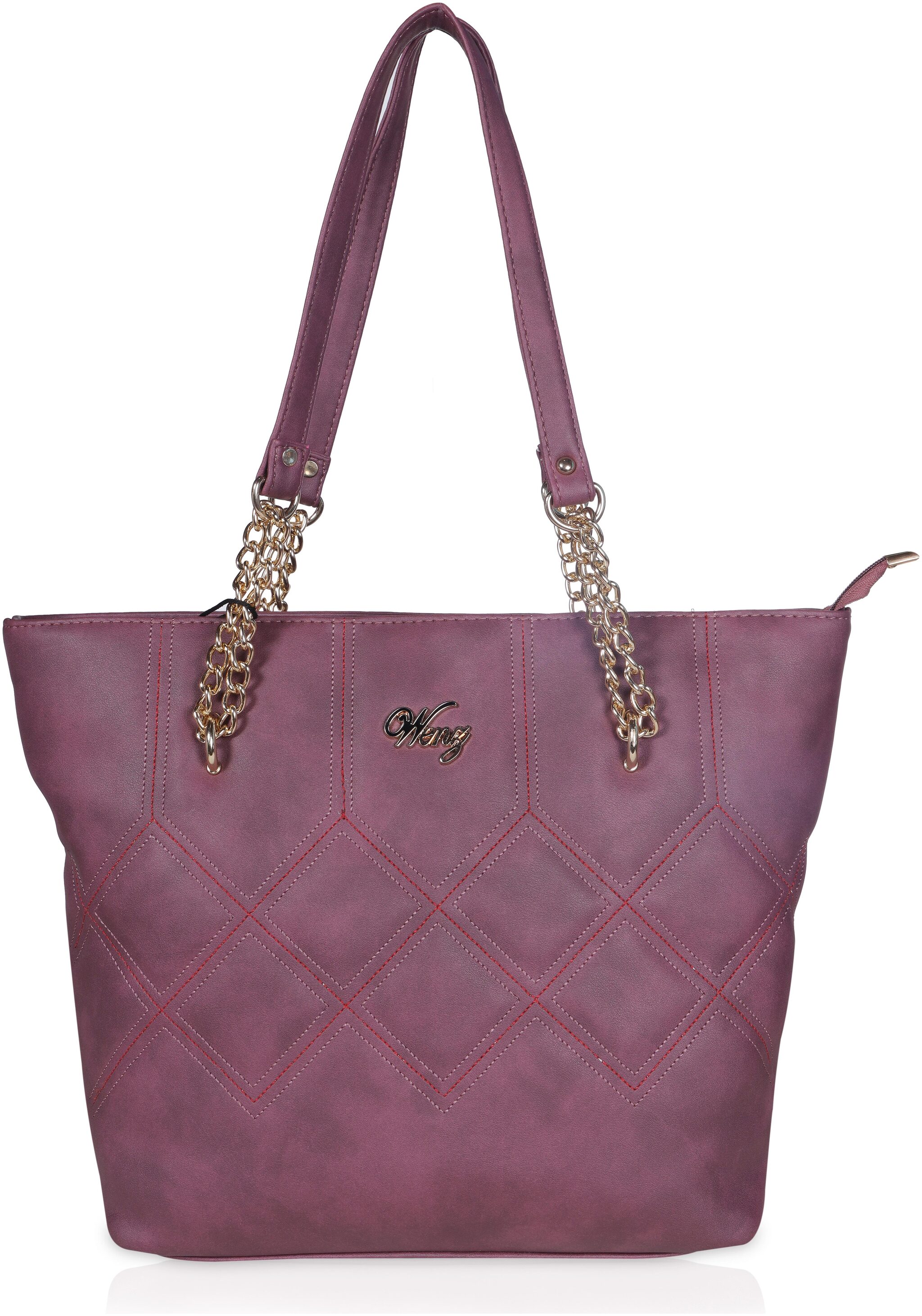 

Wenz Purple Faux Leather Handheld Bag