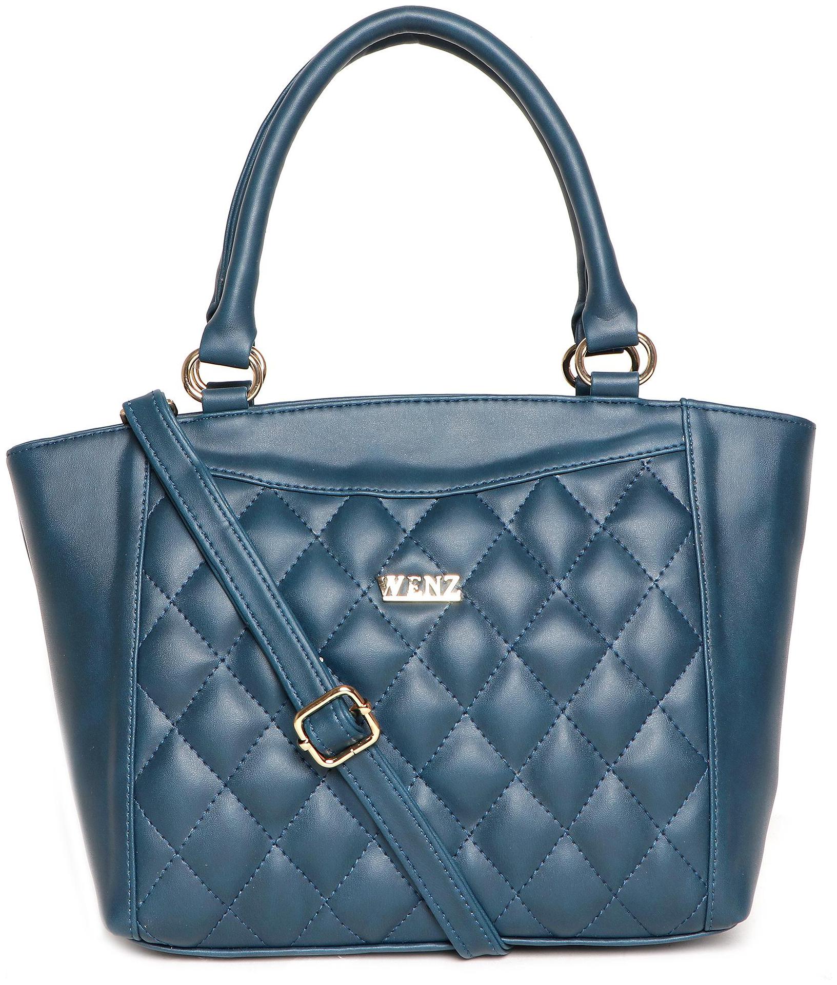 

Wenz Blue Faux Leather Satchel - RVHB-42