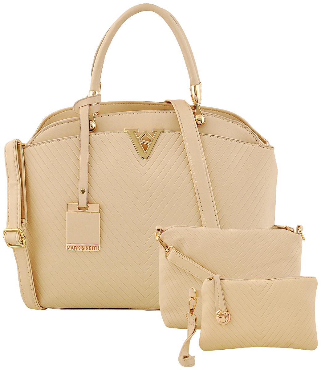 

Mark Keith White PU Handheld Bag