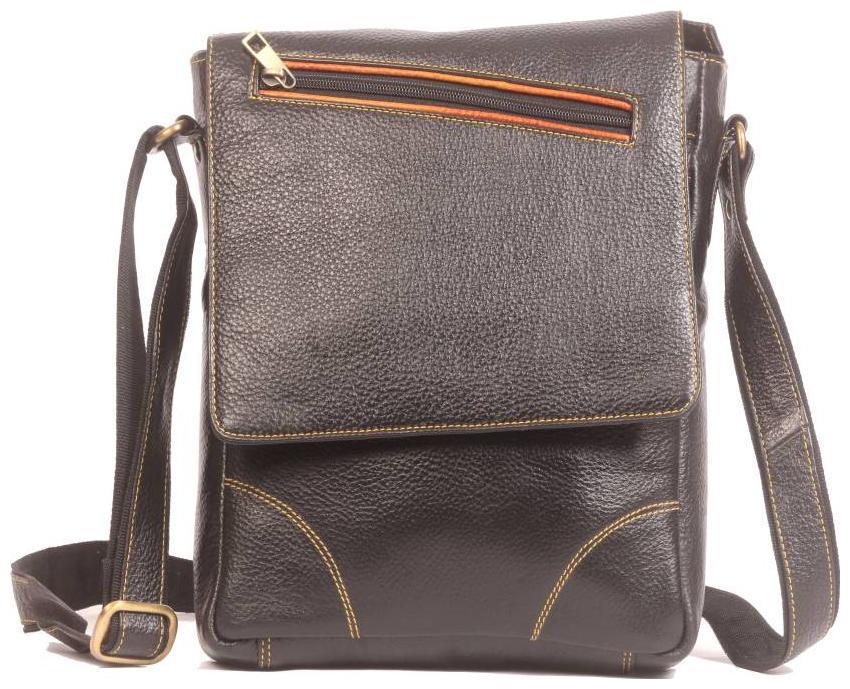 

Wildland Men Women Casual Black Genuine Leather Sling Bag