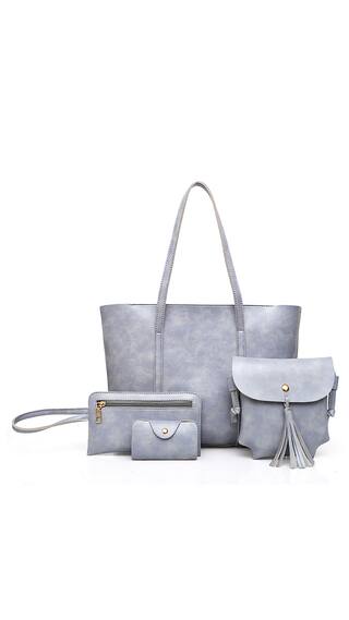 Women Bags Pu Bag Set 4 Pieces Purse Zipper For Ping Women Bags Pu Bag Set 4 Pieces Purse Zipper For Ping Casual All Seasons Black