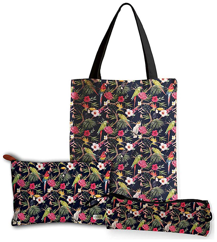 

Women s Travel Accessories Combo Pack of Canvas Zipper Tote bag Hand Pouch Pencil Pouch
