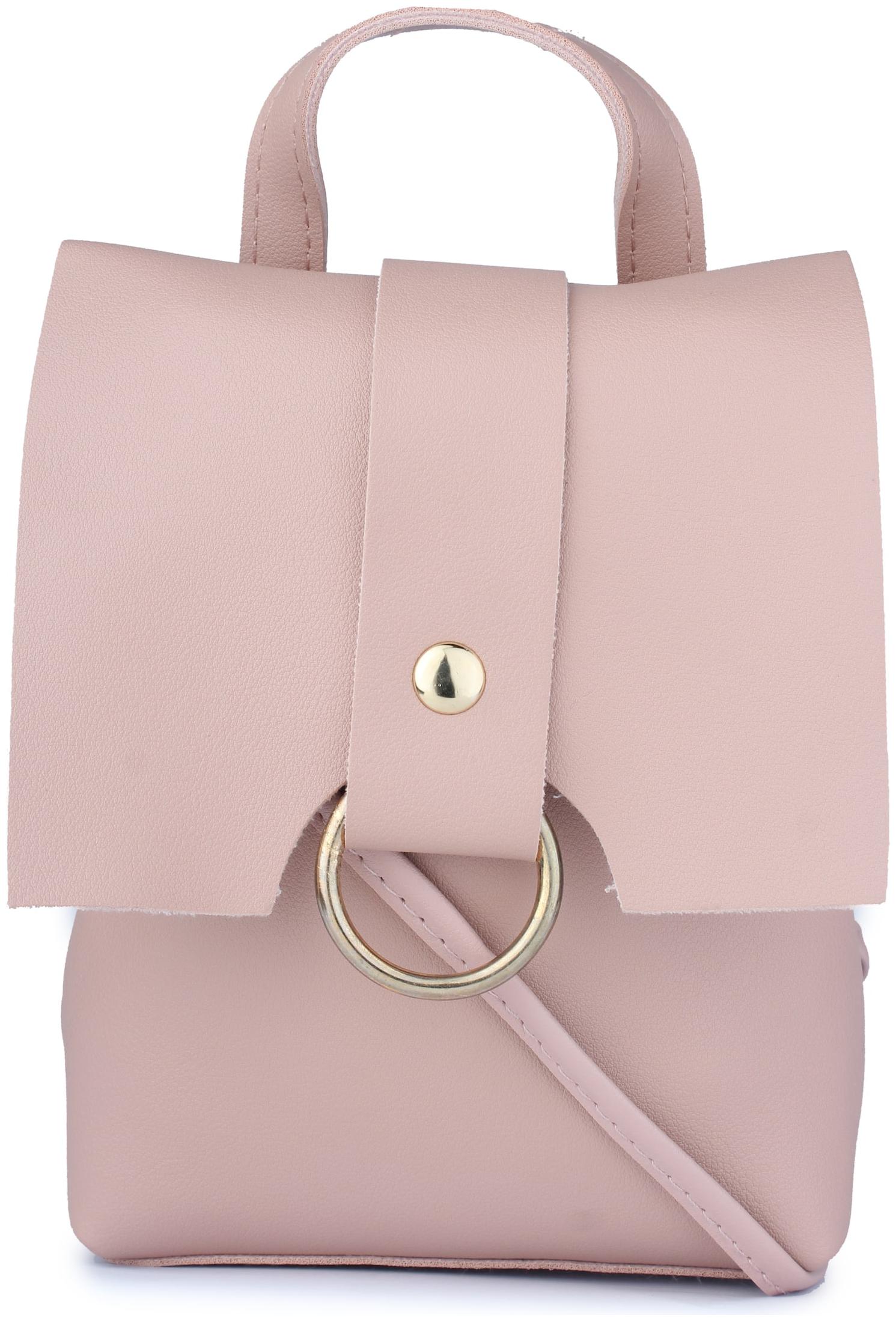

Enso Pink PU Solid Sling Bag
