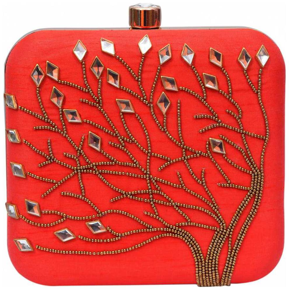 

Worthyy Enterprises Women Red Synthetic Clutch