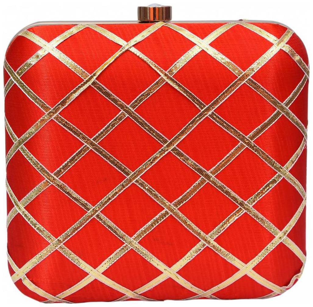 

Worthyy Enterprises Women Red Synthetic Clutch