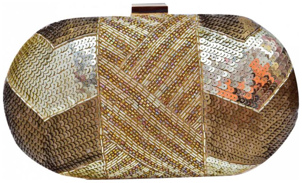 

Worthyy Enterprises Women Gold Synthetic Clutch