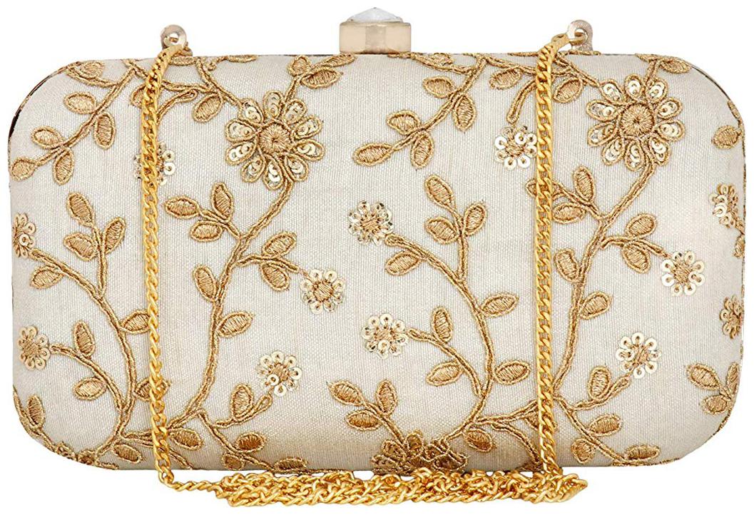 

Worthyy Enterprises Party Beige Clutch