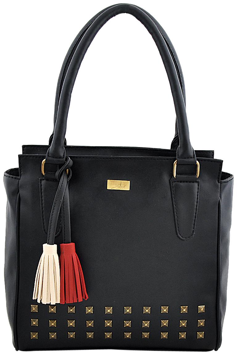 

Yelloe Black PU Handheld Bag