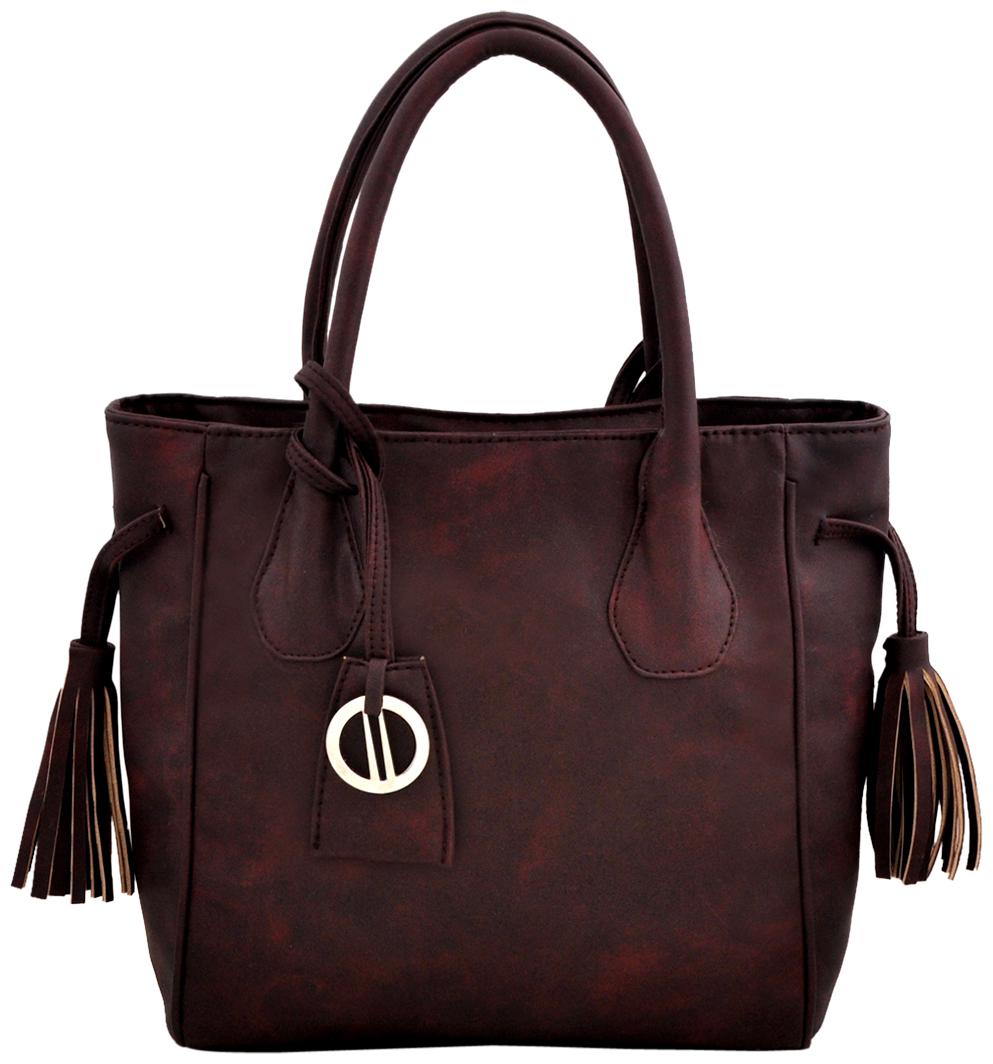 

Yelloe Maroon PU Handheld Bag