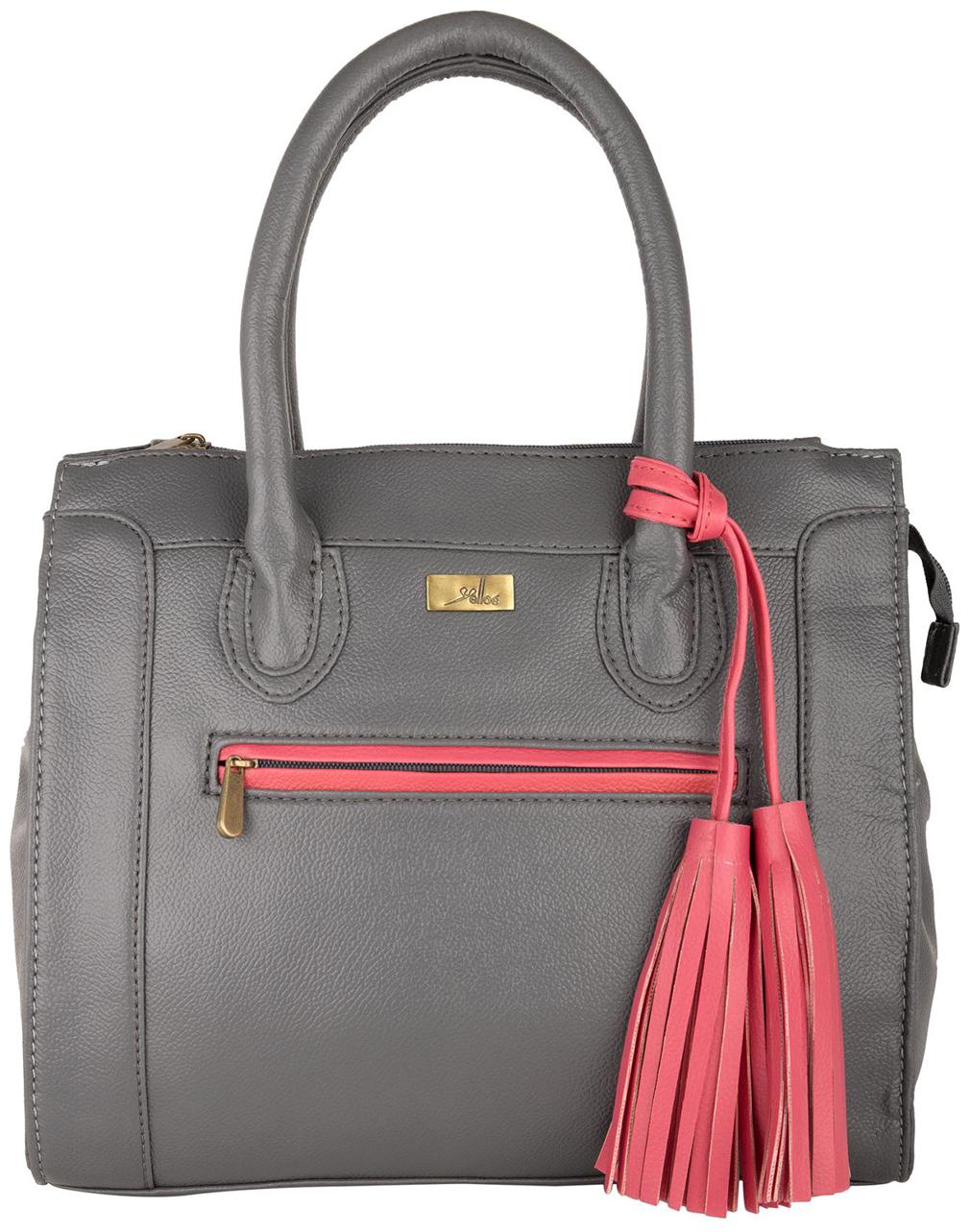 

Yelloe Grey PU Handheld Bag
