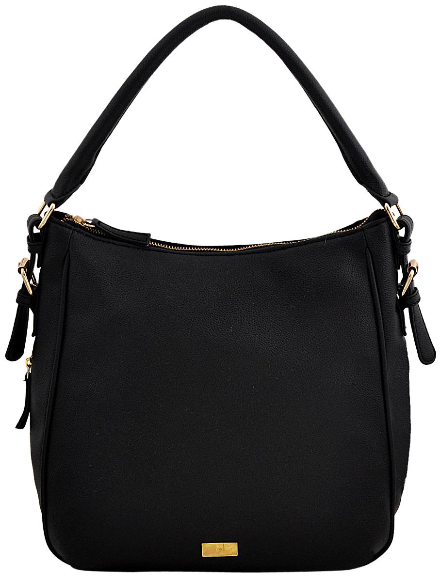 

Yelloe Black PU Hobo Bag
