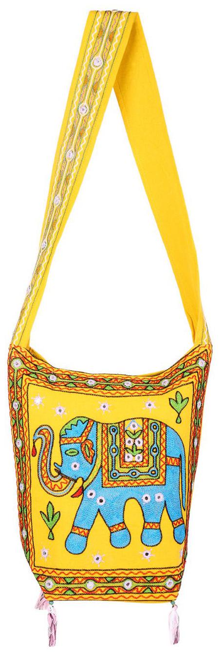 

Yellow Blue Ethnic Sling Bag Mirror Work Cotton Sling Bags For Girls 15 X 7 X 15 Sling Bags For Women Girls Sling Bag By Rajrang