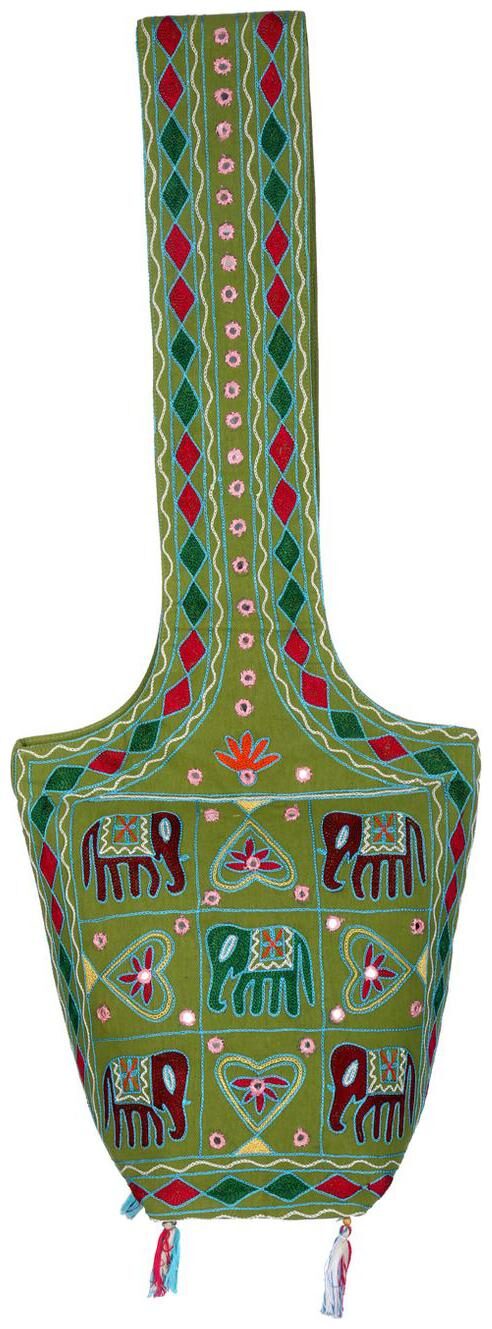 

Yellow Green Ethnic Sling Bag Embroidered Cotton Sling Bags For Girls 14 X 0 5 X 19 Sling Bags For Women Girls Sling Bag By Rajrang