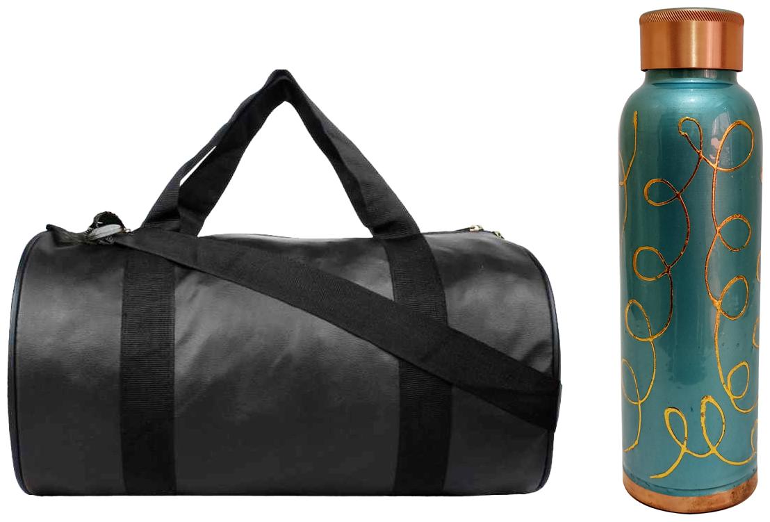 

Yunhi Leather Men Gym bag - Black