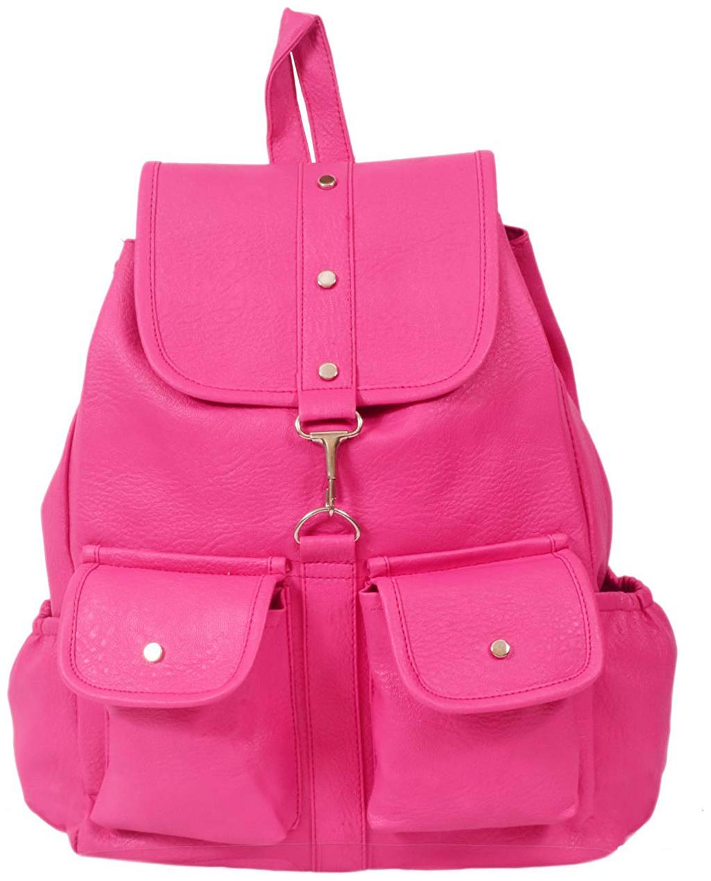 

Zaxcer Pink PU Backpack