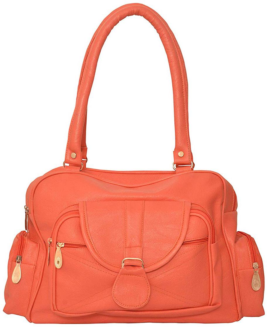 

Zaxcer Orange PU Handheld Bag